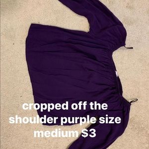 purple off the shoulder